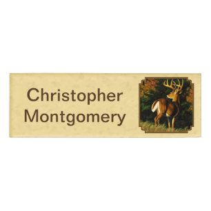 Whitetail Deer Monster Buck Yellow Naambadge