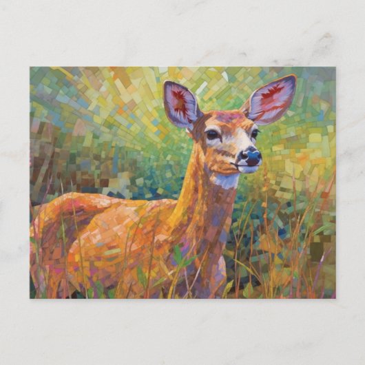Whitetail Deer Mozaïek Briefkaart (Voorkant)