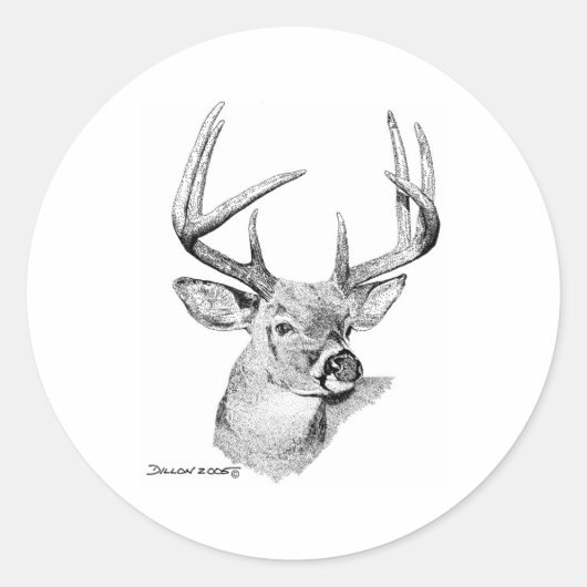 Whitetail Deer Ronde Sticker (Voorkant)