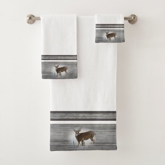 Whitetail Deer Rustic-ontwerp Bad Handdoek (Insitu)