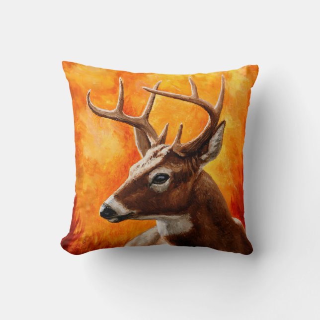 Whitetail Deer Trophy Buck Kussen (Voorkant)