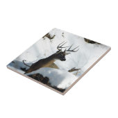 Whitetail Deer Winter Antlers Decoratieve Teile Tegeltje (Zijkant)
