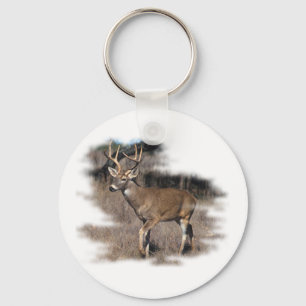 Whitetail hert in het veld sleutelhanger
