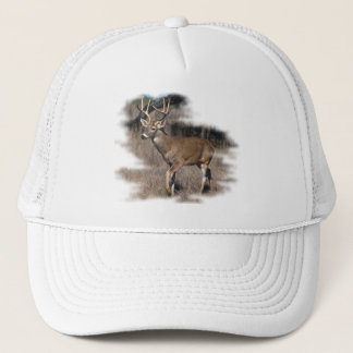 Whitetail hert in het veld trucker pet