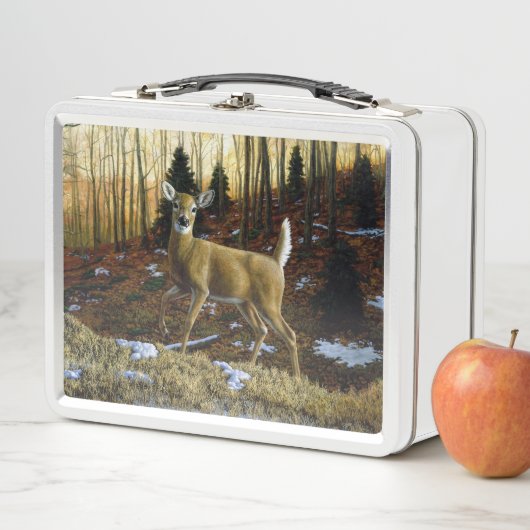 Whitetail Herten Doe in Herfst Bos (In situ)