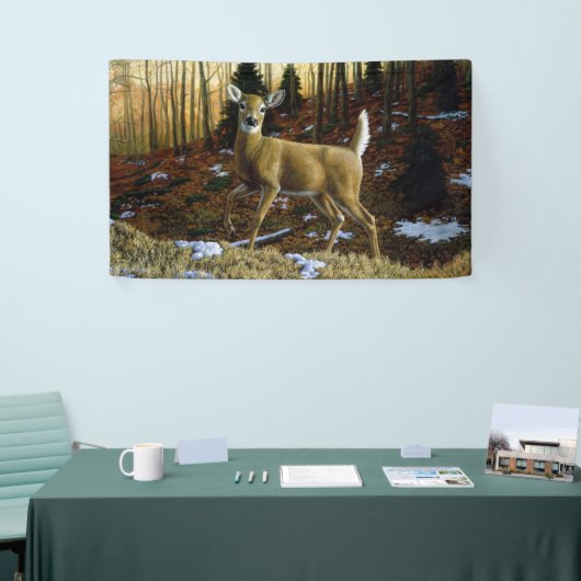 Whitetail Herten Doe in Herfst Bos Spandoek (Beurs)