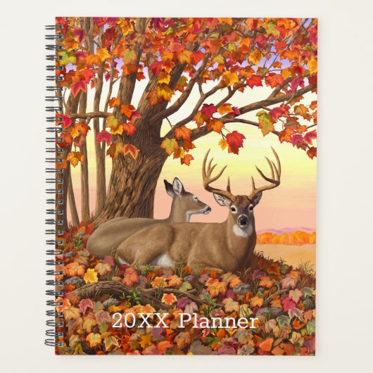 Whitetail Herten in Herfst New England Herfst Kleu Planner (Voorkant)