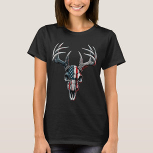 Whitetail hertenjacht - Amerikaanse vlag op Buck S T-shirt