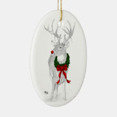Whitetail Kerstmis Keramisch Ornament (Rechts)