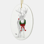 Whitetail Kerstmis Keramisch Ornament (Links)