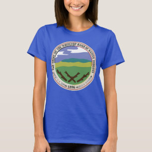 Whitetopzegel/Logo op vlag blauwe achtergrond T-shirt