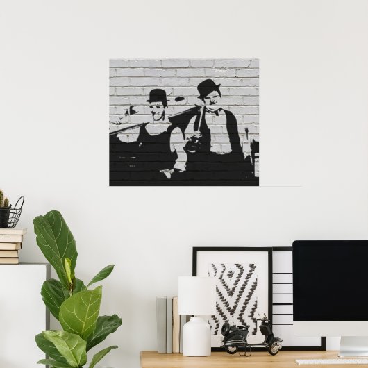 Whitewall Graffiti Laurel Hardy Poster (Thuiskantoor)