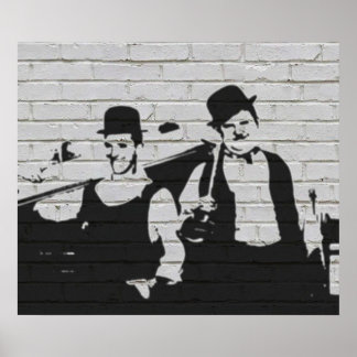 Whitewall Graffiti Laurel Hardy Poster