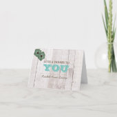 Whitewash Bat mitzvah Turquoise Merci note (Devant)