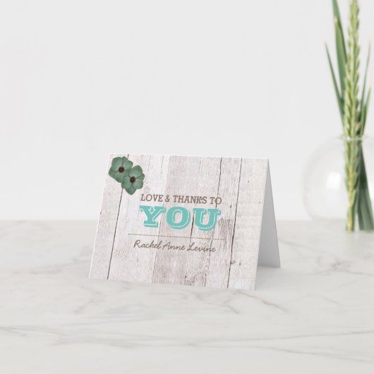 Whitewash Bat mitzvah Turquoise Merci note (Devant)