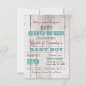 Whitewash Blue Baby shower Invitation (Devant)