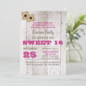 Whitewash Plum Sweet sixteen Invitation Anniversai (Debout devant)