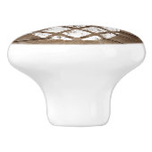 Whitewash Stamp Art Pineapple | rustiek hout Keramische Knop (Zijkant)