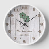 Whitewash Wood Shabby Chic Personalized Clock (Voorkant)
