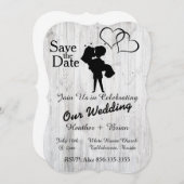 Whitewashed bruiloft uitnodiging (Voorkant / Achterkant)