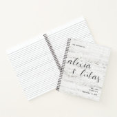 Whitewashed Wood Grain Wedding Gastenboek Notitieboek (Binnen)