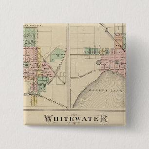 Whitewater, Elkhorn en Genève Vierkante Button 5,1 Cm