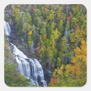 Whitewater Falls in de Nantahala National Vierkante Sticker