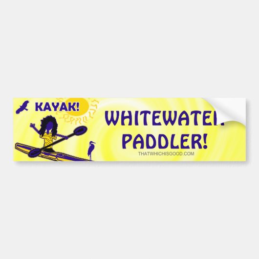 Whitewater Kayak! Kleding en dergelijke Bumpersticker (Voorkant)