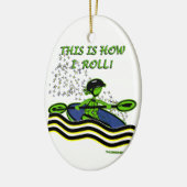 Whitewater Kayak Roll Keramisch Ornament (Links)