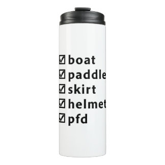 Whitewater Kayaking Checklist Gift for Kayaker Thermosbeker