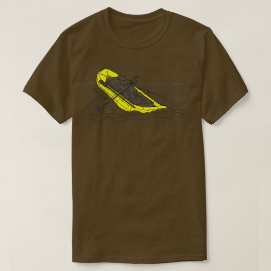 Whitewater Oar Raft Rafting T-shirt (Design voorkant)