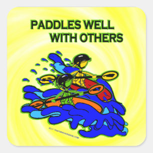 Whitewater Paddles goed met anderen Vierkante Sticker