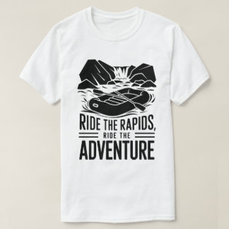 Whitewater Rafting Adventure Silhouette Design T-shirt