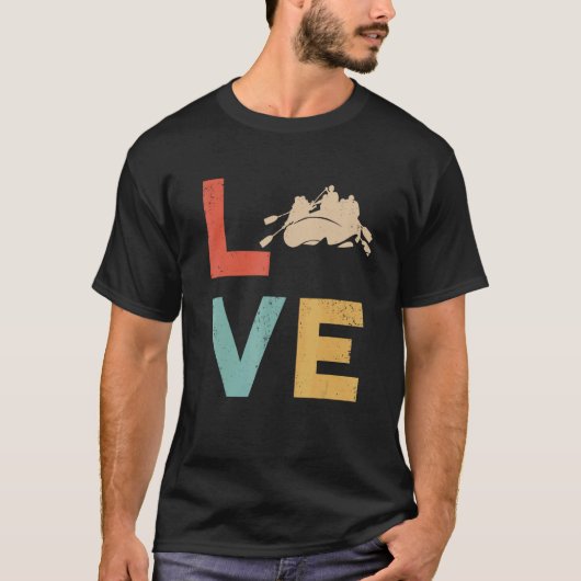 Whitewater Rafting Love Retro Style River Rat Wate T-shirt (Voorkant)