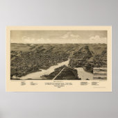 Whitewater, WI Panoramic Map - 1885 Poster (Voorkant)