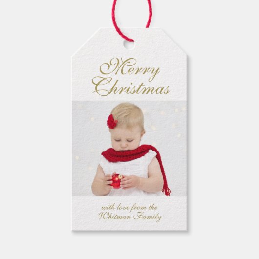 Whitfoto van Merry kerst Cadeaulabel (Voorkant)