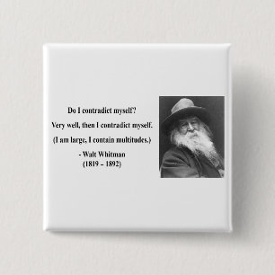 Whitman Quote 6b Vierkante Button 5,1 Cm