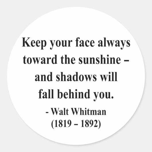 Whitman Quote 7a Ronde Sticker (Voorkant)