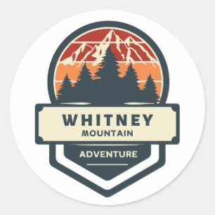 Whitney bergtop klimmen en wandelen ronde sticker