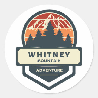 Whitney bergtop klimmen en wandelen ronde sticker