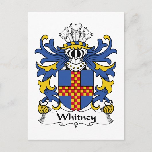 Whitney Family Crest Briefkaart (Voorkant)