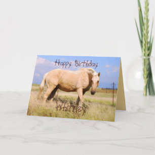Whitney Happy Birthday Palomino Horse Kaart