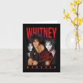 Whitney Houston Retro Fotocollage Kaart (Gele Bloem)