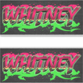 Whitney Vorname Name Graffiti Aufkleber Sticker (Voorkant)