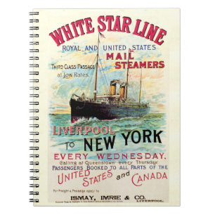 WHITSTAR LINE OCEAN MAIL STEAMER NOTITIEBOEK
