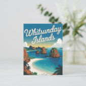 Whitsunday Island Australië Vintage Briefkaart (Staand voorkant)