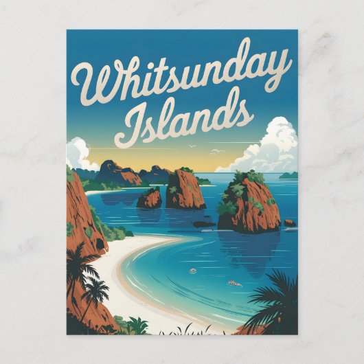 Whitsunday Island Australië Vintage Briefkaart (Voorkant)