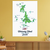 Whitsunday Islands Australia map poster Canvas Afdruk (Insitu (Woonkamer))