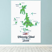 Whitsunday Islands Australia map poster Canvas Afdruk (Insitu (Houten vloer))