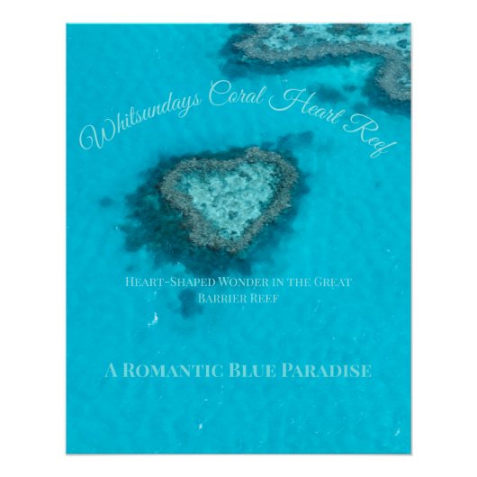 Whitsundays Coral Heart Reef – Romantic  Perfect Poster (Voorkant)